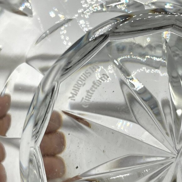 Waterford Marquis Sheridan Diamond Cut Wedge Cut Clear Crystal Footed Bowl 6" - Picture 5 of 5